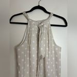 Charlie Paige Tan Polka Dot Halter Dress Linen Blend Tie Back Small Photo 4