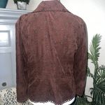 Y2k gems Vintage La Belle Dark Velvety Brown Corduroy Eyelet Blazer Jacket Size L Photo 3