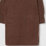H&M NWT Knit Sweater Dress Wool Blend In Dark Brown Photo 3