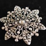 Unique Vintage Antique Vintage Bridal Crystal Gemstone Silver Tone Brooch Very Chic Photo 0