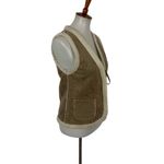 Karl Marc John Brown Faux Suede Sherpa Vest Open Front Boho Western Style Medium Photo 2