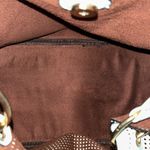 Perforated Faux Leather Shoulder Bag with detached pouch Green Photo 5