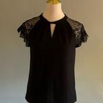 Worthington  Black Keyhole Lace Sleeves Top | Size: S | *Flaw, hole in lace Photo 0