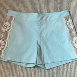 Judith March  Seersucker Shorts with Lace L Photo 0