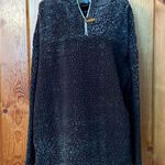 Poof! Poof New York Sherpa sweater gray fluffy sweater quarter zip size small top Photo 0