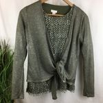 Chico's  Olive Green & Cream Top & Jacket Polka Dot Animal Print Twinset 0 S 4 Photo 1