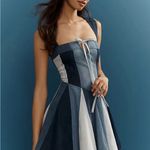 Anthropologie Anthro Pilcro sleeveless Paneled Denim Fit Patchwork Mini Dress Photo 1