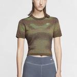Nike  Women's Olive and Brown reverse two ways to wear Crop Top Photo 1