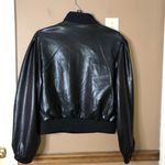 House of Harlow Faux Leather Bomber Jacket Black Medium Photo 1