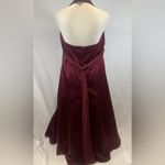 David's Bridal David’s Bridal satin and chiffon burgundy wine halter maxi dress size 16 Photo 2