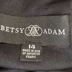 Betsy and Adam  Christine Scuba Crepe Ruffle Bow Trumpet Gown Size 14 Photo 6