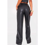 BLACK FAUX LEATHER DIP WAIST FLARED PANTS US Size 20 NWT PRODUCT DETAILS Consider these your after-dark essential. These black faux leather pants redefine after-dark dressing with a contemporary edge. The dipped waist detail introduces a subtle architectural element, enhancing the flared silhouette. Crafted from a quality faux leather, they offer a refined alternative to traditional pants. Style yours with a sharp-shouldered blazer and delicate jewelry for an empowered, yet considered evening look. Length approx 86.5cm/34" (Based on a sample size UK 8) Model wears size UK 8/ EU 36/ AUS 8/ US 4 Model Height - 5ft 7" Brand: PrettyLittleThing Category: Co-ords Product type: Flared Color: Black Design: Plain Occasion: Evening Product code: CMT1931 Photo 2
