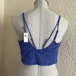 Aerie Lace Padded Longline Bralette Baja Blue Bra NWT Large Photo 4