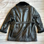wilson's leather Wilsons Vintage 100% Leather Faux Fur Belted Long Coat Size L Photo 8