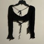 White Fox Boutique NWT  Sheer Perfection Long Sleeve Crop Corset Black Size Small Photo 5