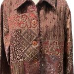 Coldwater Creek Vintage Tapestry Jacquard Collared Button Shirt Jacket PXL Photo 3