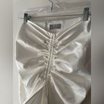 Outcast Ivory White Satin Cinched Draped Skirt Adjustable Size XXS Photo 2