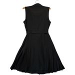 Sharagano NWT Natural Pleated Hem Shirtdress Black Button Front Tie Waist sz 10 Photo 6