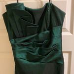 Betsy and Adam Dark Green  fitted strapless dress- Hoco Photo 1