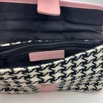 Sondra Roberts  9x5 Houndstooth Black, White and Pink Clutch Photo 5