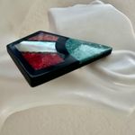 Vintage Inlaid Geometric Earrings – Aztec Art Deco Style Studs Blue Photo 3