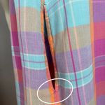 Vintage Plaid Muumuu Dress Relaxed Fit Flaws Cotton Women Size Large Blue Orange Photo 7