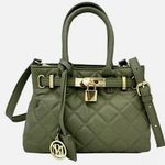 Badgley Mischka NWT Mini Diamond Quilted Tote with Front Lock - Stone Photo 0