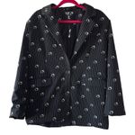 Hello Kitty Forever 21  Oversized Blazer Black Striped Jacket Women’s Size Medium Photo 0