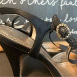 BP black satin strappy heels size 7 Photo 11