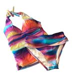 La Blanca Tankini Set Sunset Shores Tummy Control Halter Molded Cups Colorful 6 Photo 0
