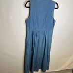 STONYBROOK Large Denim Embroidered Floral Vintage Button Front Midi Dress Women Blue Photo 3