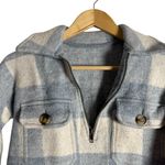 Madewell Blue Plaid Buffalo Check Boiled Wool Half Zip Pullover Size XS Photo 6