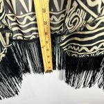 LuLaRoe Lola Kimono S Black Beige Tribal Aztec Fringe Hem Boho Festival Indie Photo 4
