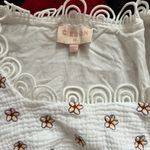 Ciebon white embroidered flowers puffy sleeve two piece top shorts XS Photo 2