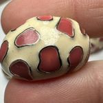 2 Two Tone / 1 Pink & Cream Enamel Clip On Earrings Lot Of 3 Photo 4