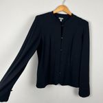 J.Jill Cardigan Sweater Jacket Womens Medium Black Button Up Long Sleeve Stretch Photo 3