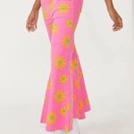 Free People Pink Lipstick Combo Floral Print High Rise Flare Jeans Women’s 28 Photo 11