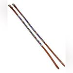 2 Vintage 70s Thin Brown Leather Beaded Belts Size 36” Photo 1