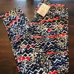 LuLaRoe Leggings Americana Chevron Tie-Dye Star Fireworks Sz TC NWT Red Blue Photo 0