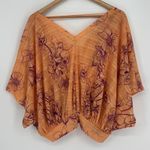 Free People  One Dance V-Neck Top in Coral and Purple Women’s Size Medium Photo 5