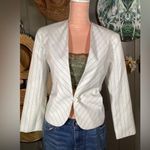 Vintage Lucia White with Green Pinstripes Medium Blazer Photo 2