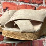 Charles by Charles David Tan Latrice Cork Wedge Criss-Cross Sandals Photo 4