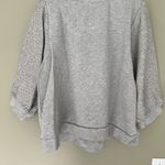 J Jill Gray Textured 3/4 Sleeve Sweatshirt Size L Photo 3