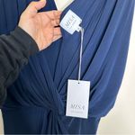 MISA Los Angeles NWT Leza Gathered Maxi Dress Gown in Navy Blue Photo 4