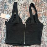 Blashe Los Angeles NWT Black Sleeveless Corset Bustier Crop Top Zipper Medium Photo 9