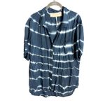 Free People Jen's Pirate Booty Blue Tropics Kapula Shirt Size Large Button Down Photo 3