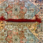 Free People  Boho Maroon Red Braided Threadwork & Crystal Floral Triple Bracelet Photo 6