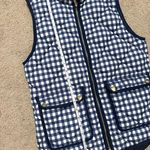 J.Crew Quilted Excursion Vest in navy and white gingham, size XXS Photo 10