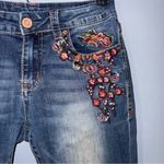 Grace in LA Flare Wide Leg Jeans with Embroidery Blue Size 26 Photo 3