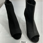 Cape Robbin Womans  Elnora 11 Black Mesh Fabric Pullon Peep Toe Heel Ankle Boots Photo 0